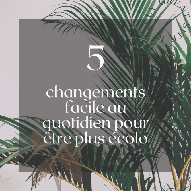 5 changements facile au quotidien pour être plus écolo